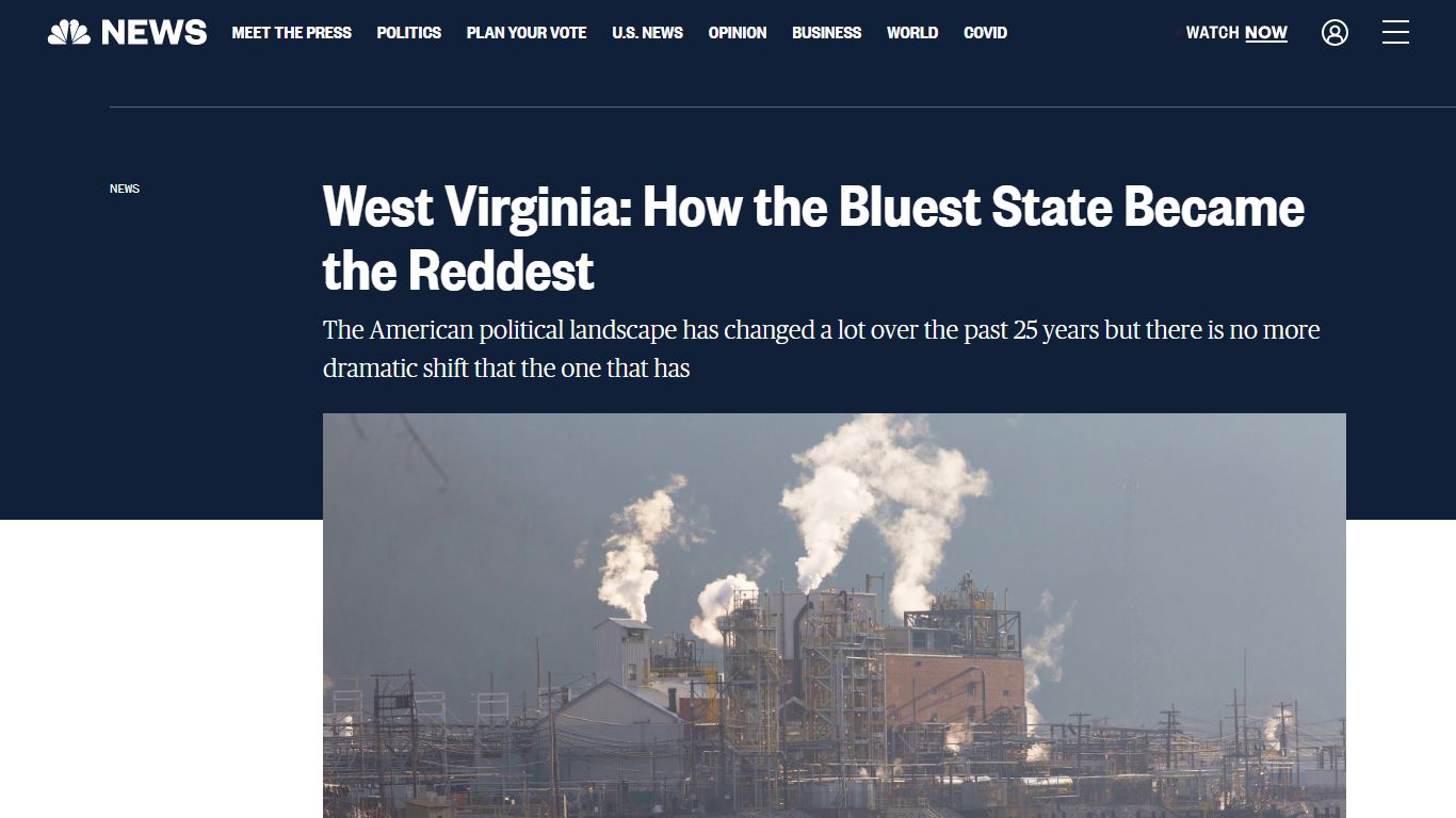 West Virginia: How the Bluest State Became the Reddest - NBC News