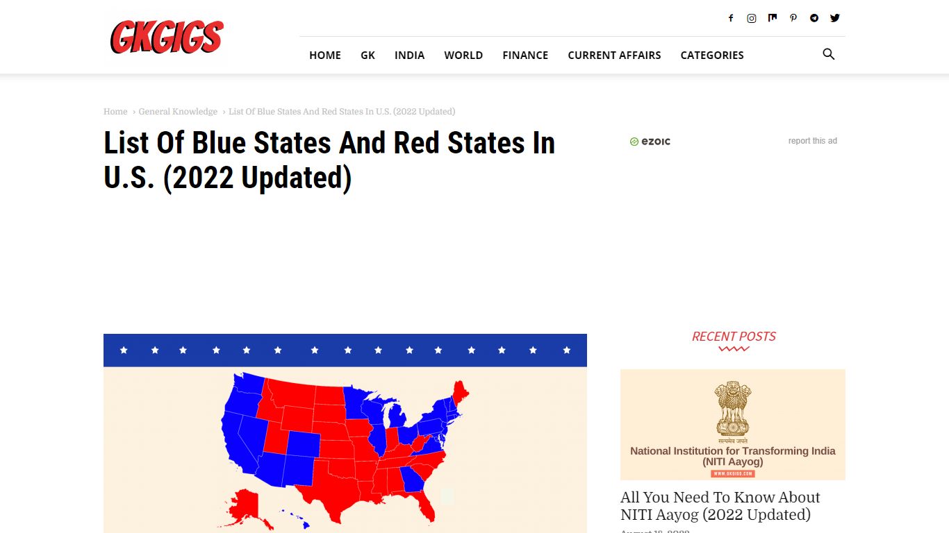 List Of Blue States And Red States In U.S. (2022 Updated)