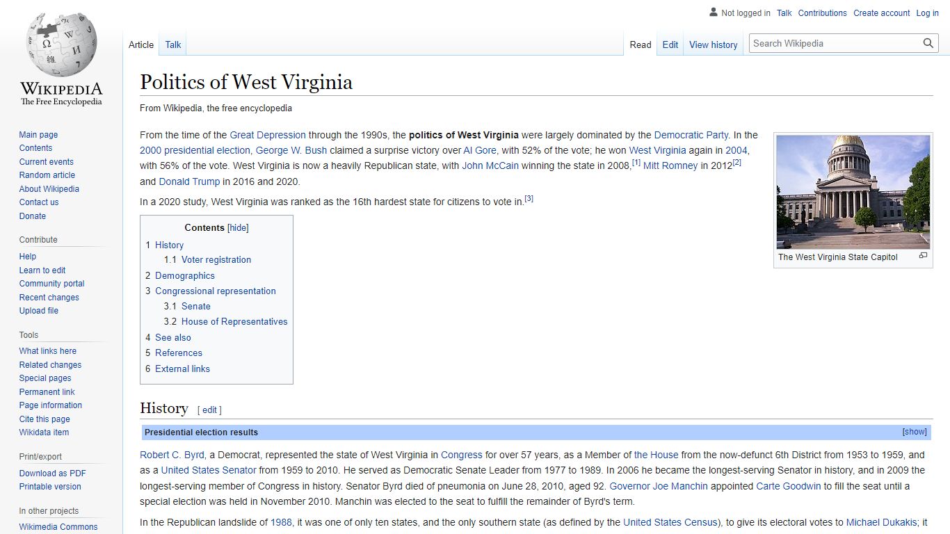 Politics of West Virginia - Wikipedia